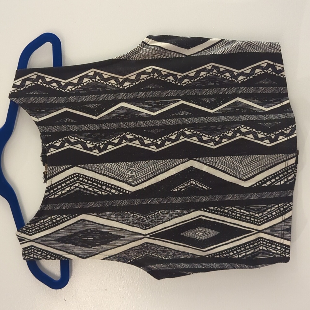 Black And White High Neck Croptop
